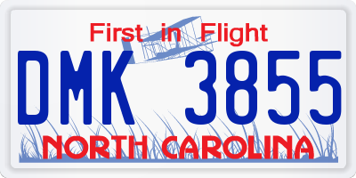 NC license plate DMK3855