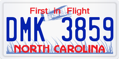 NC license plate DMK3859