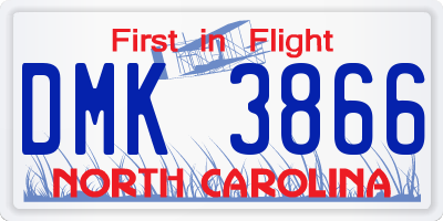 NC license plate DMK3866