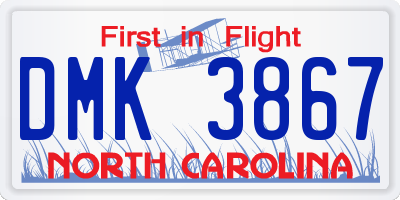 NC license plate DMK3867