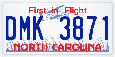 NC license plate DMK3871