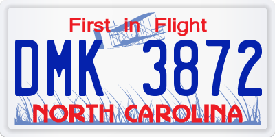 NC license plate DMK3872