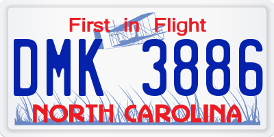 NC license plate DMK3886