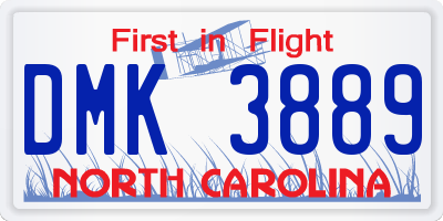 NC license plate DMK3889