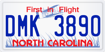 NC license plate DMK3890