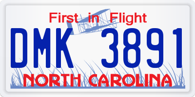 NC license plate DMK3891
