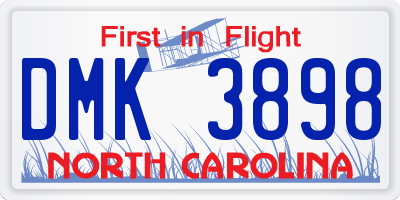 NC license plate DMK3898