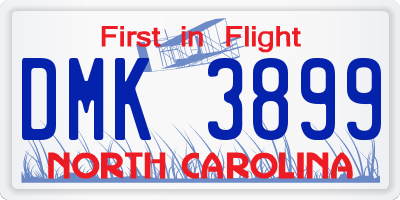 NC license plate DMK3899