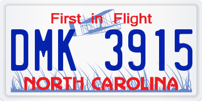 NC license plate DMK3915