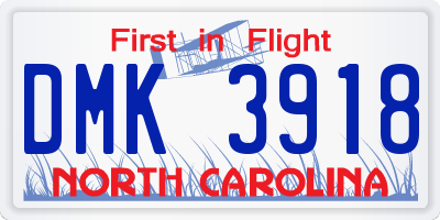 NC license plate DMK3918