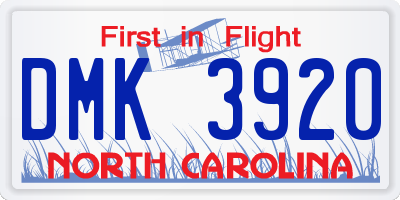 NC license plate DMK3920