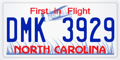 NC license plate DMK3929