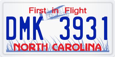 NC license plate DMK3931