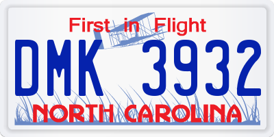 NC license plate DMK3932