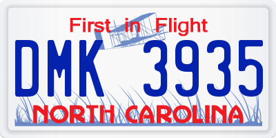 NC license plate DMK3935