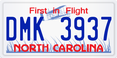 NC license plate DMK3937