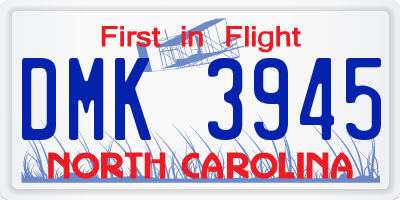 NC license plate DMK3945