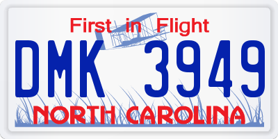 NC license plate DMK3949