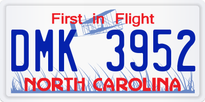 NC license plate DMK3952