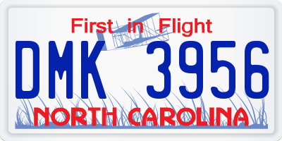 NC license plate DMK3956