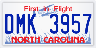 NC license plate DMK3957