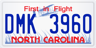 NC license plate DMK3960