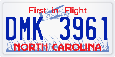 NC license plate DMK3961