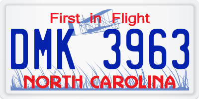 NC license plate DMK3963