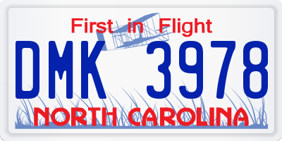 NC license plate DMK3978