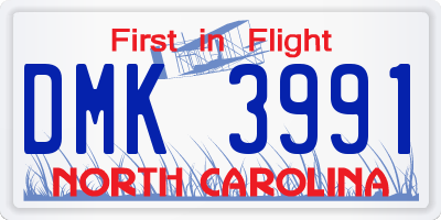 NC license plate DMK3991