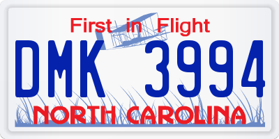 NC license plate DMK3994
