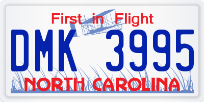 NC license plate DMK3995