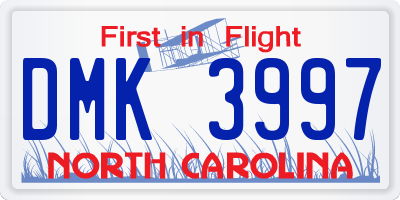 NC license plate DMK3997