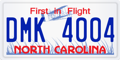 NC license plate DMK4004