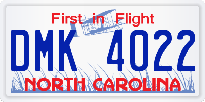 NC license plate DMK4022