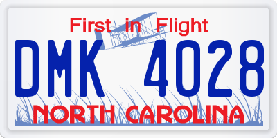 NC license plate DMK4028