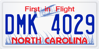 NC license plate DMK4029