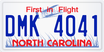 NC license plate DMK4041