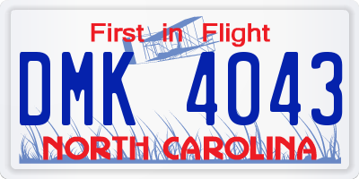 NC license plate DMK4043