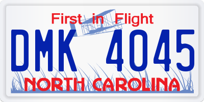 NC license plate DMK4045