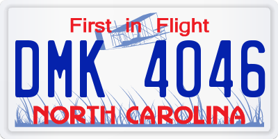 NC license plate DMK4046