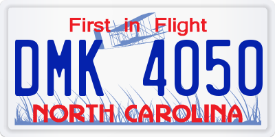 NC license plate DMK4050