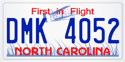 NC license plate DMK4052