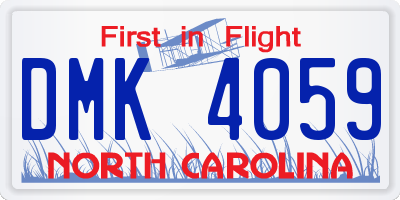 NC license plate DMK4059