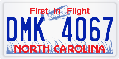 NC license plate DMK4067