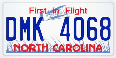 NC license plate DMK4068