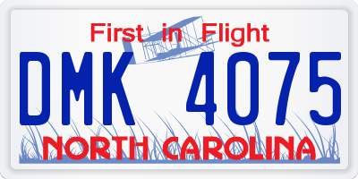 NC license plate DMK4075