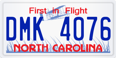 NC license plate DMK4076