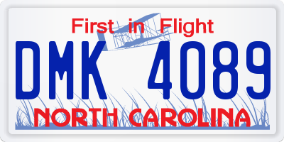 NC license plate DMK4089