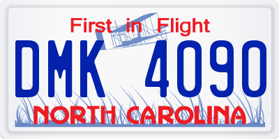 NC license plate DMK4090